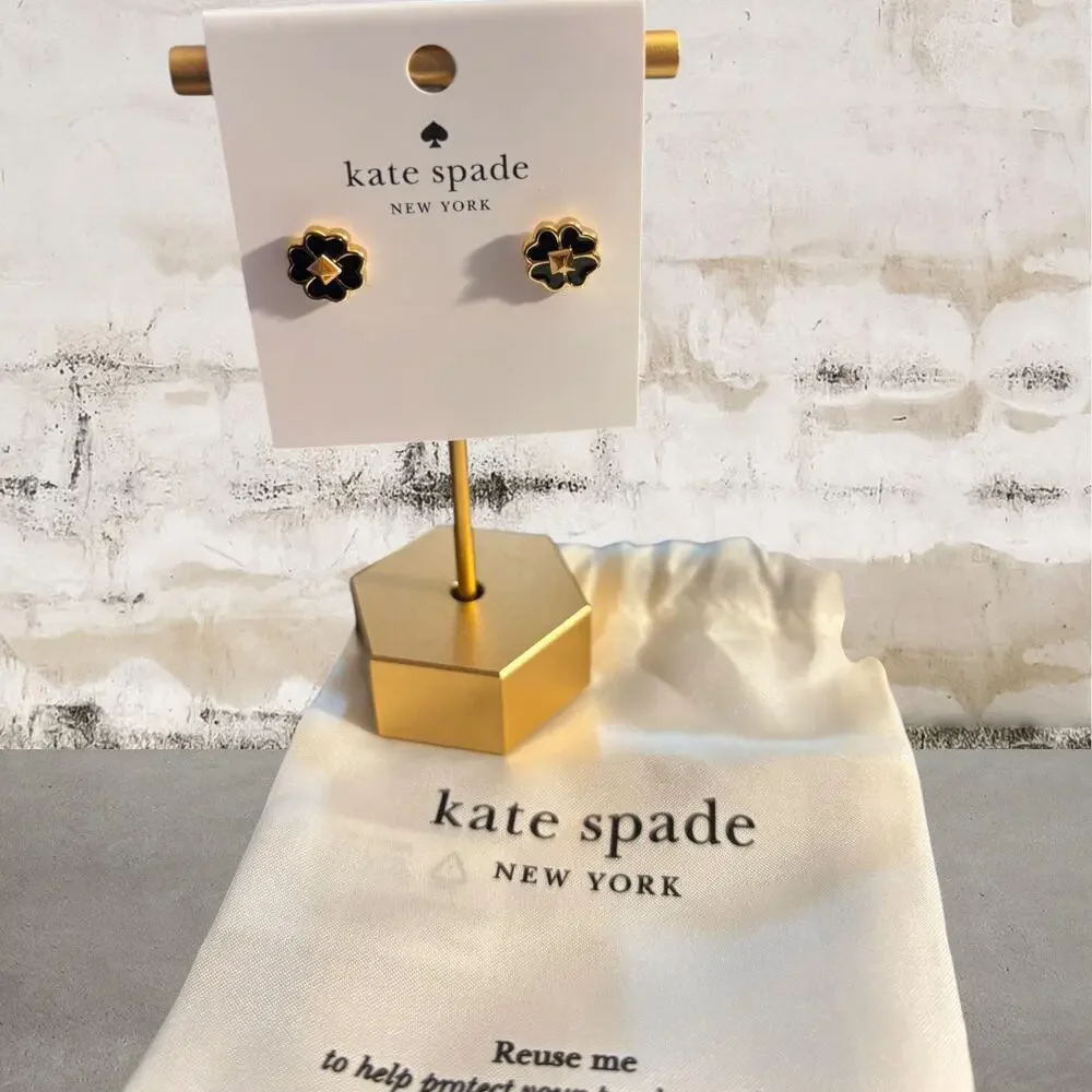 Kate Spade New York Spades & Studs Enamel Stud Earrings + Dust Bag NWT